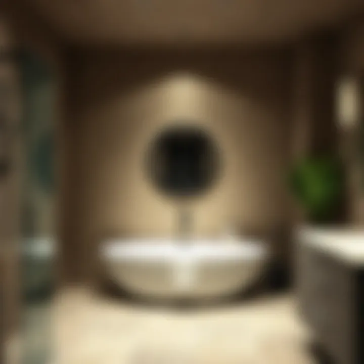 Modern Bathroom with Sustainable Rock Tile Modern bathroom design incorporating sustainable rock tile