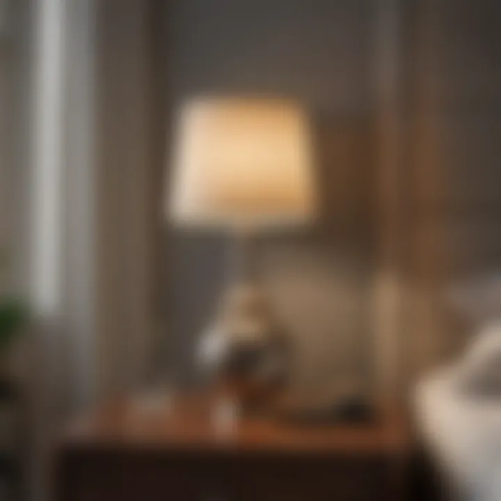 Modern bedroom lamp on a nightstand