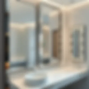 Contemporary bathroom with various chrome edged mirror styles