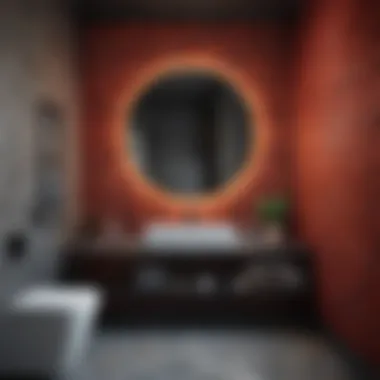 Geometric Patterns for a Contemporary Touch Colorful geometric patterns enhancing a small bathroom space