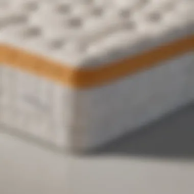 Close-up of mattress layers and materials