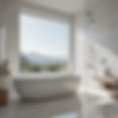 Aesthetic all-white bathroom featuring modern materials and textures