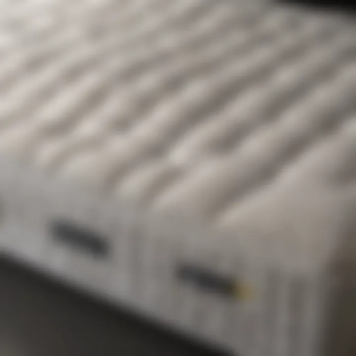 Close-up view of a high-quality 17 x 33 cradle mattress, highlighting its materials and construction.