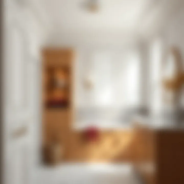 Interior of a bathroom featuring a spacious 55 inch cabinet