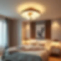 Contemporary ceiling light fixture in a cozy bedroom