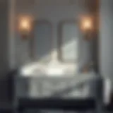 Sophisticated gray bathroom vanity with elegant fixtures