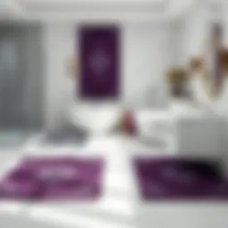 Elegant purple and gray bathroom rug set enhancing bathroom decor
