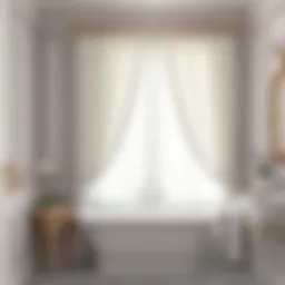 Elegant white curtains enhancing bathroom aesthetics