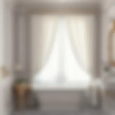 Elegant white curtains enhancing bathroom aesthetics