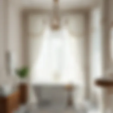 Stylish integration of white curtains in bathroom decor