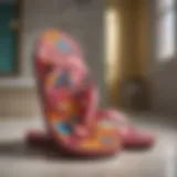 Colorful flip flop bathroom accents