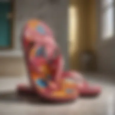 Colorful flip flop bathroom accents
