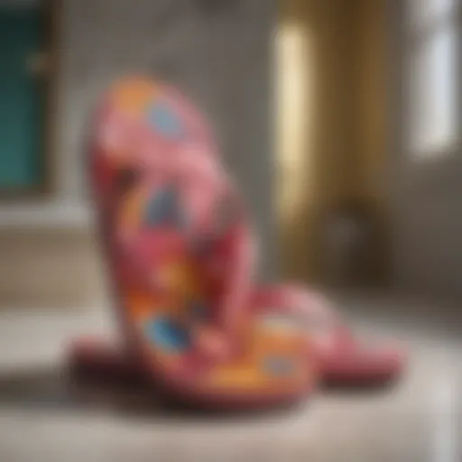 Colorful flip flop bathroom accents