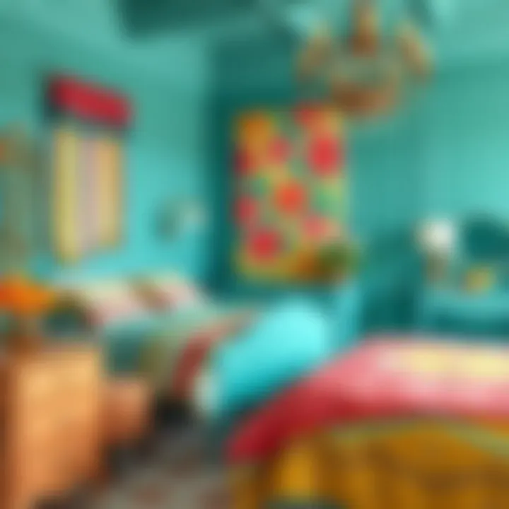 Vibrant color palette of Florida-inspired bedroom furniture