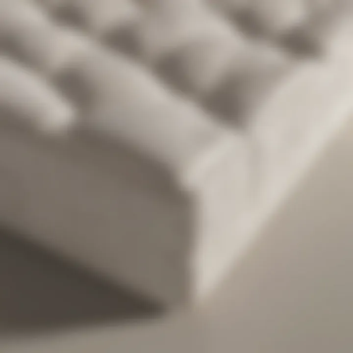 A close-up view of a full length mattress wedge showcasing its material.