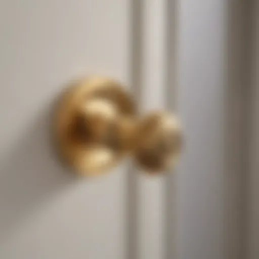 Elegant gold bathroom door handle enhancing modern decor