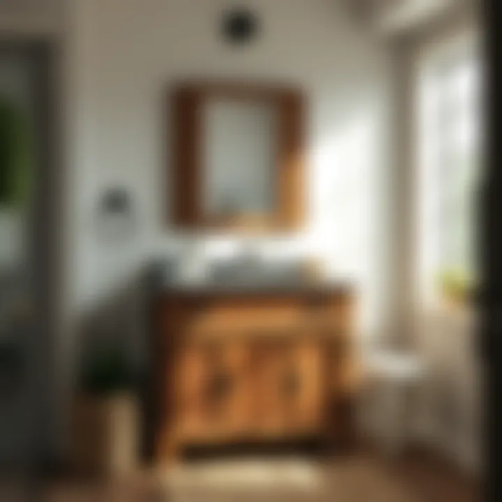 Elegant rustic bathroom vanity with sink