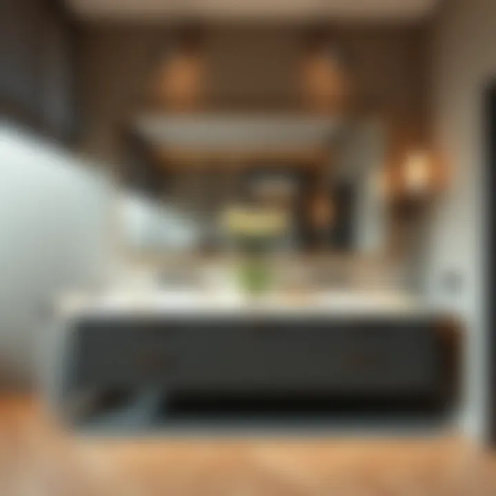 Contemporary double sink vanity with sleek lines and modern fixtures