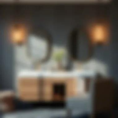 Minimalist double sink vanity design with integrated storage solutions