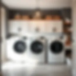 Stylish laundry room with modern appliances and sleek storage solutions