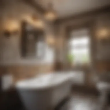 A vintage-inspired bathroom adorned with classic fixtures and retro tiles.