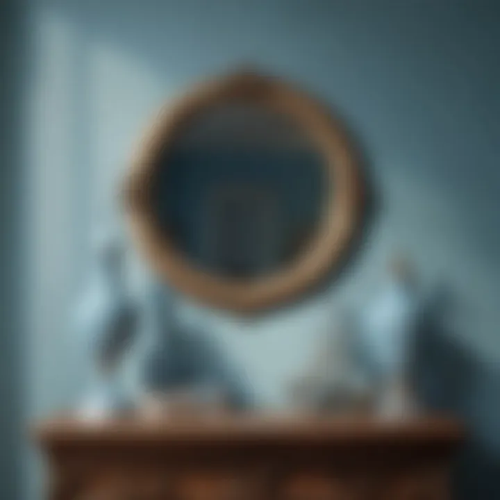 Decorative accessories complementing light blue theme