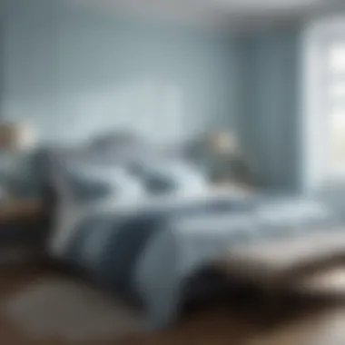 A Serene Light Blue Bedroom Serene light blue bedroom showcasing calming atmosphere
