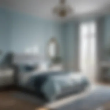 Stylish Bedroom with Light Blue Accents Stylish bedroom design with light blue accents