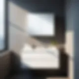 Elegant low profile bathroom wall cabinet with modern design