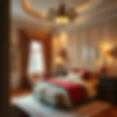 Luxurious luggage rack complementing upscale bedroom aesthetics