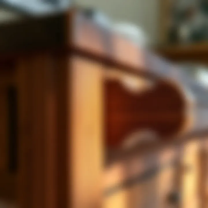 Close-up of mission furniture detailing highlighting traditional joinery techniques