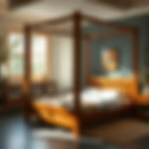 Elegant mission style bed frame showcasing fine wood craftsmanship