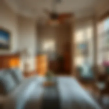 Bedroom interior featuring a harmonious blend of mission furniture and modern decor