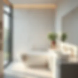 Minimalist bathroom with sleek fixtures and natural light