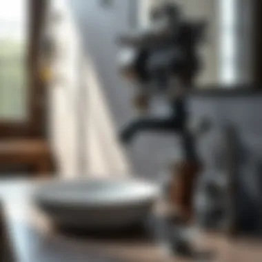 Installation Example of Oil Rubbed Bronze Sink Stopper Illustration showing the installation process of an oil rubbed bronze sink stopper.