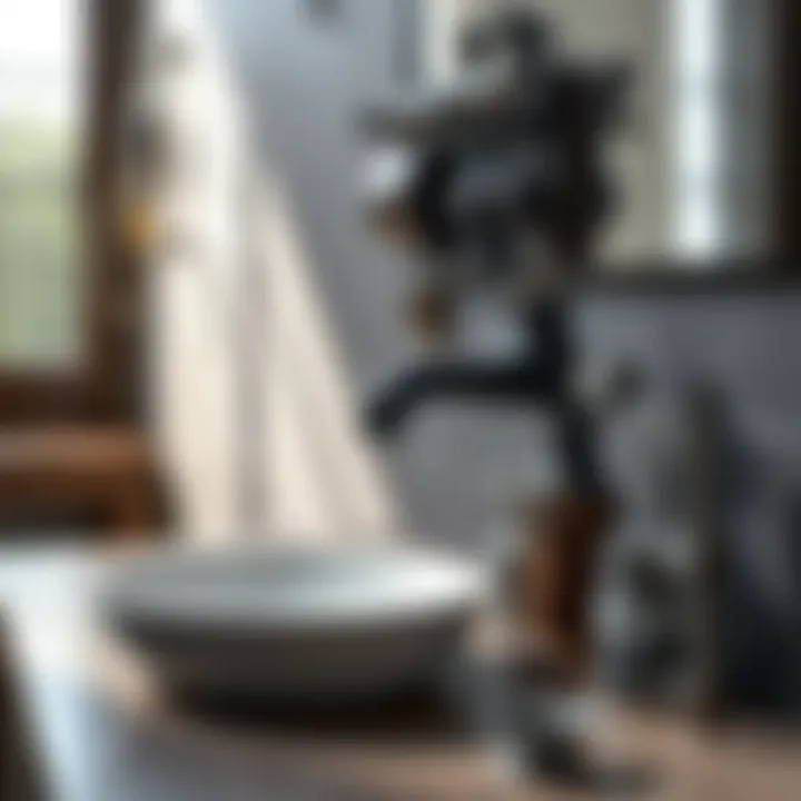 Installation Example of Oil Rubbed Bronze Sink Stopper Illustration showing the installation process of an oil rubbed bronze sink stopper.