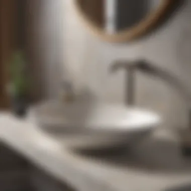 Elegant ceramic bathroom sink with modern faucet