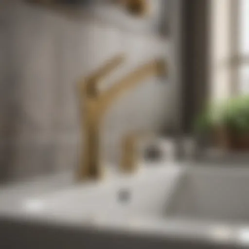 Elegant polished brass faucet showcasing its sleek design