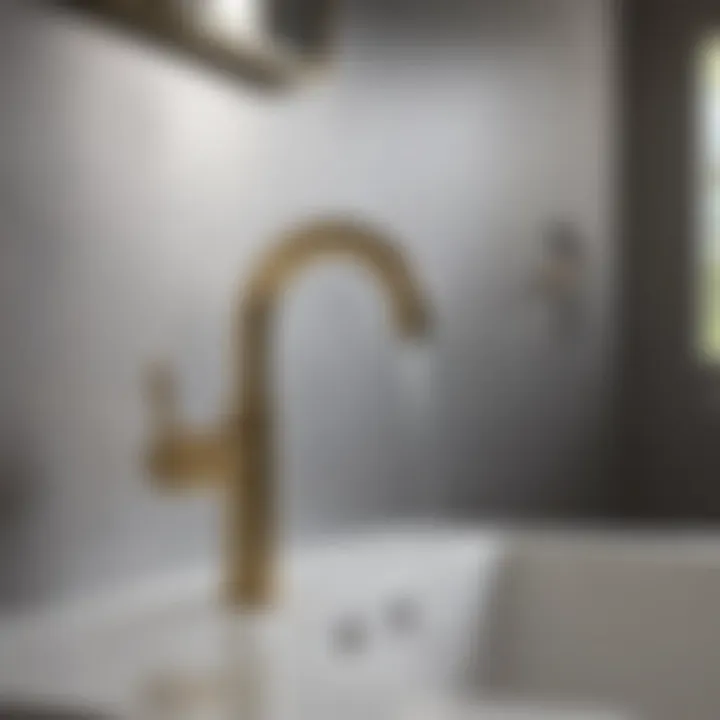 Installation of a single handle bathroom faucet in a modern setting