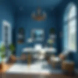 Study space with calming blue walls