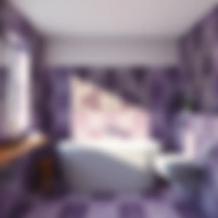 Creative tile patterns combining purple and grey tones