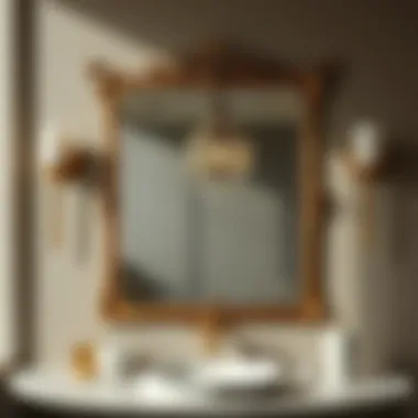 Luxurious Roselli mirror reflecting sophisticated bathroom ambiance.