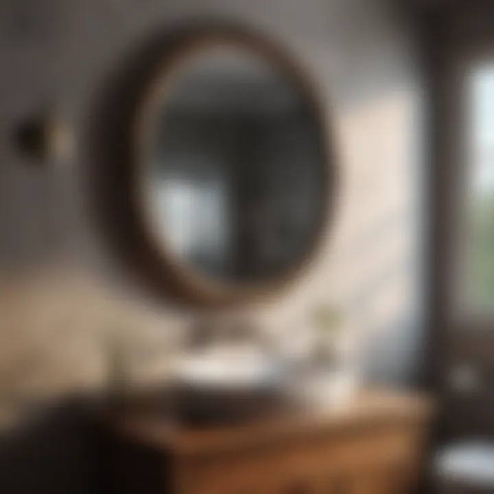 Stylish bathroom featuring a vintage-inspired mirror