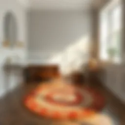 Elegant semi-circle bathroom rug placed in a stylish bathroom setting