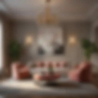Stylish Layout of a Sitting Area Stylish layout showcasing a combination of seating and decorative elements