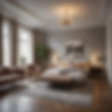 Stylish interior design of a two-bedroom apartment highlighting aesthetics
