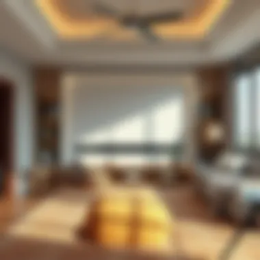 Cozy bedroom featuring a stylish tall TV stand