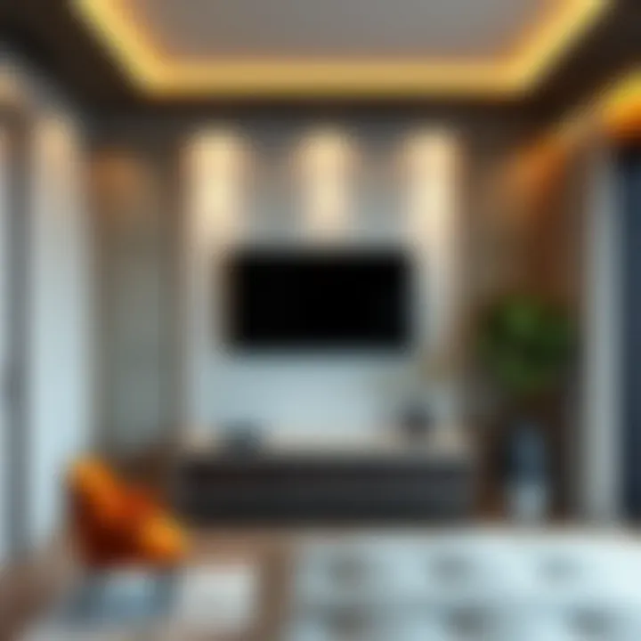 Elegant tall TV stand with contemporary design