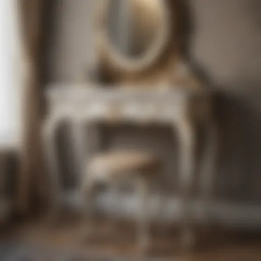 Elegant vintage vanity table with ornate details