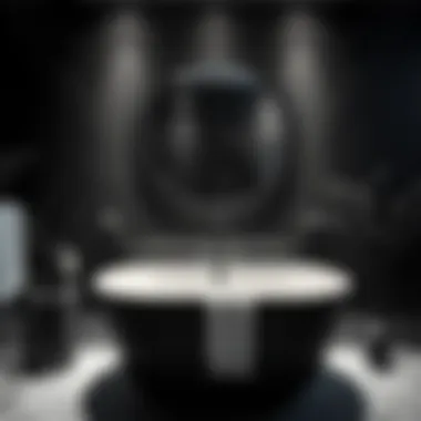 Modern Black Art Accessories for Contemporary Bathrooms Modern black-themed bathroom showcasing artful accessories